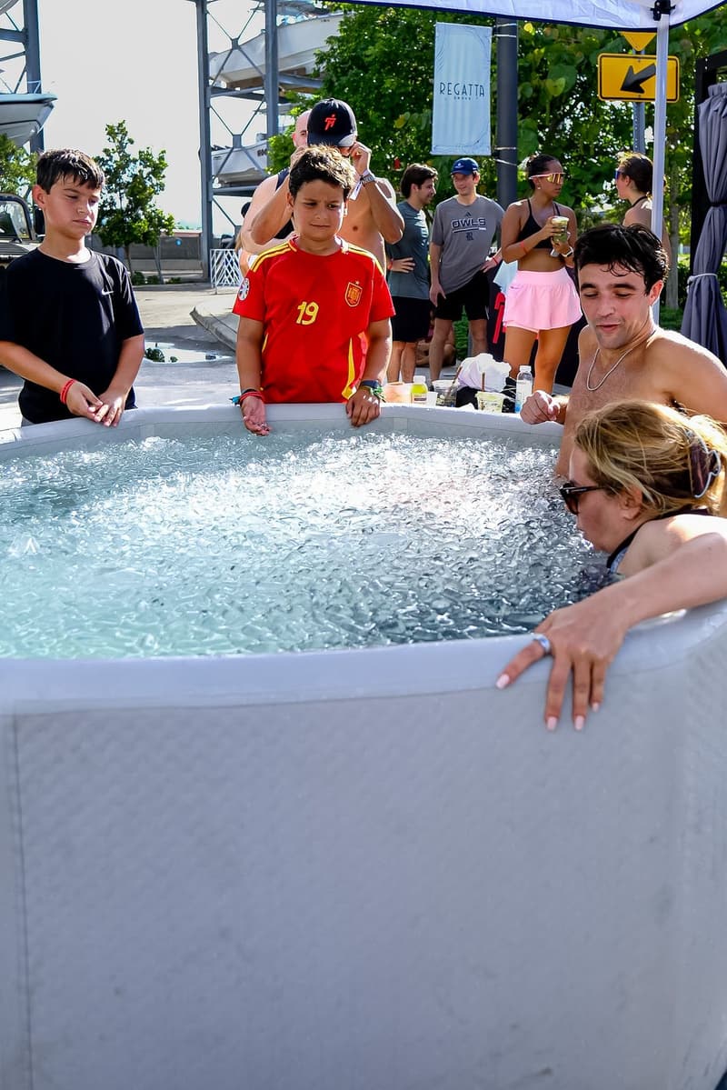 The ice bath at the finish line